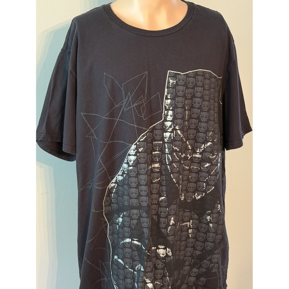 Black Panther Men's Black T Shirt Marvel Avengers Size 2XL